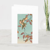 ヴィンテージ日本のファインアート – グリーンバード カード (裏面)