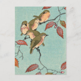 ヴィンテージ日本のファインアート：グリーンバード ポストカード