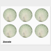 ヴィンテージ日本のファインアート |孔雀ラウンドステッカー ラウンドシール (シート)