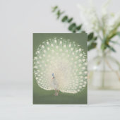 ヴィンテージ日本のファインアート |孔雀 ポストカード (スタンド正面)