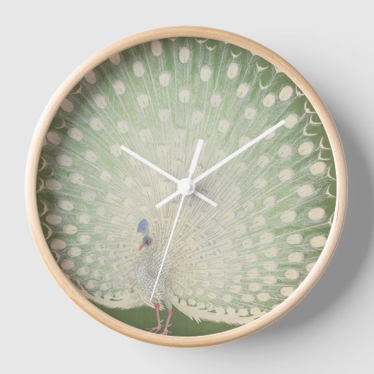 ヴィンテージ日本のファインアート |孔雀 壁時計 (正面)