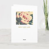 ヴィンテージ日本のファインアート:牡丹誕生日 カード (裏面)