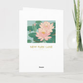 ヴィンテージ日本のファインアート：睡蓮誕生日 カード (裏面)