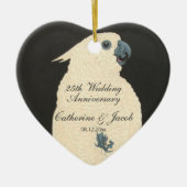 ヴィンテージ日本のファインアート | Cockatoo セラミックオーナメント (正面)