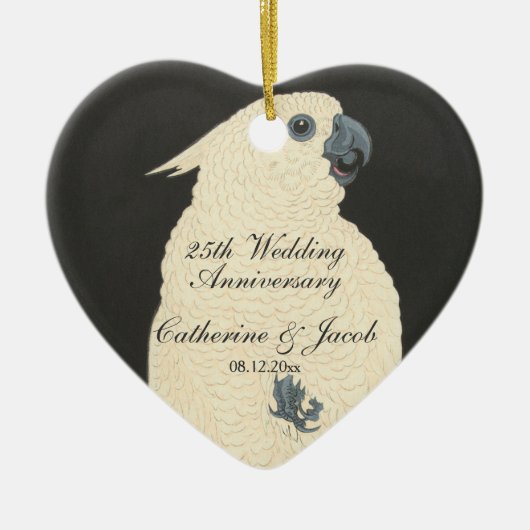 ヴィンテージ日本のファインアート | Cockatoo セラミックオーナメント (正面)