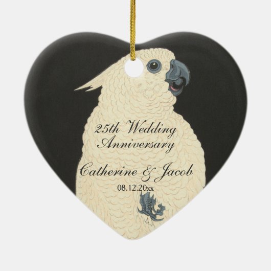 ヴィンテージ日本のファインアート | Cockatoo セラミックオーナメント (裏面)