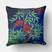 ヴィンテージ日本のファブリック – ベリーと葉 クッション (裏面)