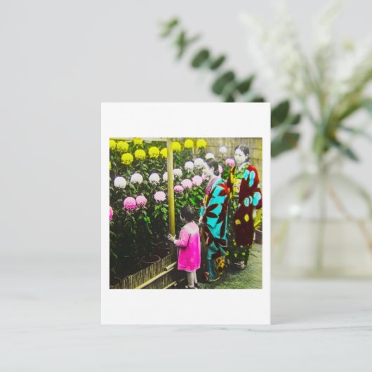 ヴィンテージ日本のファミリー ポストカード (スタンド正面)