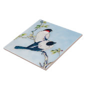 ヴィンテージ日本のフィンチのインクスケッチ タイル (側面)