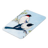 ヴィンテージ日本のフィンチのインクスケッチ マグネット (左側)