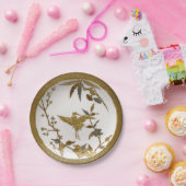 ヴィンテージ日本のフェイク金ゴールドクレーンジャパンディ ペーパープレート (パーティー)