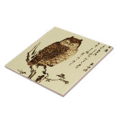 ヴィンテージ日本のフクロウのインクのスケッチ タイル (側面)