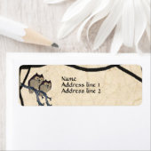 ヴィンテージ日本のフクロウ住所 シール (インサイチュ)