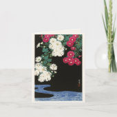 ヴィンテージ日本のフラワーブロックプリント カード (正面)