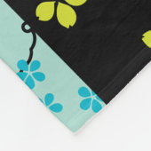 ヴィンテージ日本のフローラの着物パターン フリースブランケット (角)