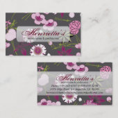 ヴィンテージ日本のフローラの着物パターン 名刺 (正面/裏面)