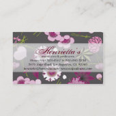 ヴィンテージ日本のフローラの着物パターン 名刺 (裏面)