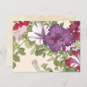 ヴィンテージ日本のフローラアートパープルモーニング栄光 ポストカード (正面/裏面)