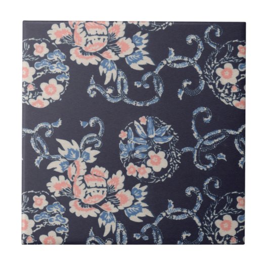 ヴィンテージ日本のフローラタイル タイル (正面)