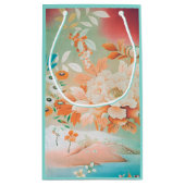 ヴィンテージ日本のフローラデザイン スモールペーパーバッグ (裏面)