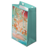 ヴィンテージ日本のフローラデザイン スモールペーパーバッグ (正面アングル)