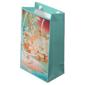 ヴィンテージ日本のフローラデザイン スモールペーパーバッグ (裏面アングル)