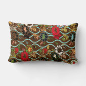 ヴィンテージ日本のフローラデザイン ランバークッション (裏面)