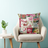 ヴィンテージ日本のフローラパッチワーク クッション (椅子)
