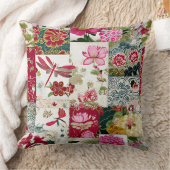 ヴィンテージ日本のフローラパッチワーク クッション (ブランケット)