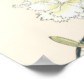 ヴィンテージ日本のフローラピンクカーネーションのポスター ポスター (角)