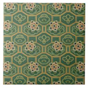 ヴィンテージ日本のフローラ タイル