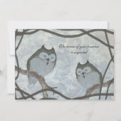 ヴィンテージ日本のブルーフクロウ結婚式招待状 招待状 (裏面)