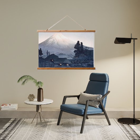 ヴィンテージ日本のプリント山富士 吊り下げ型タペストリー