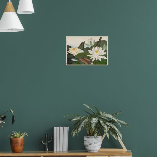 ヴィンテージ日本のプリント睡蓮 ポスター (リビング1)