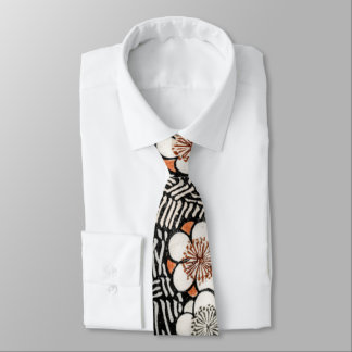 ヴィンテージ日本のプリント（赤、黒、白） ネクタイ