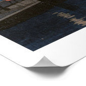 ヴィンテージ日本のボート夜の浮世絵 ポスター (角)