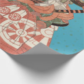 ヴィンテージ日本のポートレート – 剣を持つ戦士 ラッピングペーパー (角)