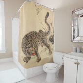 ヴィンテージ日本のマダラヒョウ シャワーカーテン (インサイチュ)