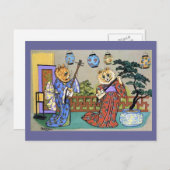 ヴィンテージ日本のミュージカル猫はがき ポストカード (正面/裏面)