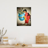 ヴィンテージ日本のレディ、花付き卵花器、ZSSG ポスター (キッチン)