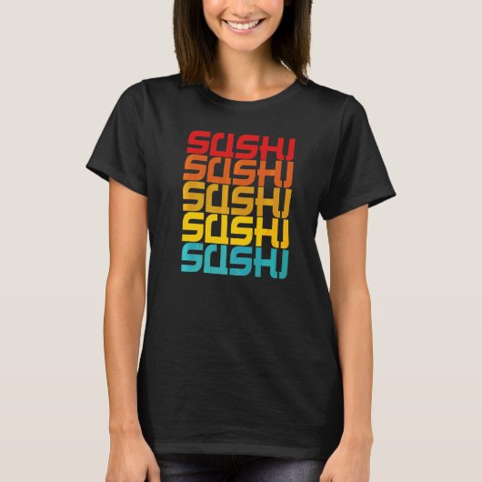 ヴィンテージ日本のレトロ寿司 Tシャツ (正面)