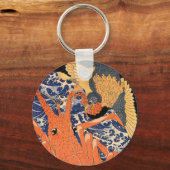 ヴィンテージ日本のロブスター・鳥浮世絵 キーホルダー (正面)