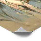 ヴィンテージ日本の付き着物を着た女性 ポスター (角)