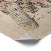 ヴィンテージ日本の侍浮世絵巻物プリント ポスター (角)