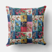 ヴィンテージ日本の刺繍パッチワーク クッション (裏面)