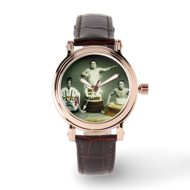 ヴィンテージ日本の力士（旧日本） 腕時計 (正面)