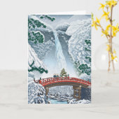 ヴィンテージ日本の図解入りの、写真付きのクリスマスカード カード (黄色い花)