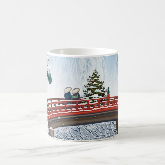 ヴィンテージ日本の図解入りの、写真付きの コーヒーマグカップ (中央)