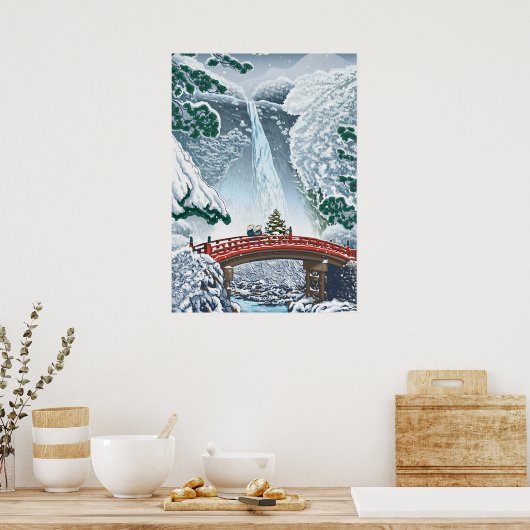 ヴィンテージ日本の図解入りの、写真付きの ポスター (キッチン)