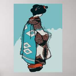 ヴィンテージ日本の女性、追加文字 ポスター